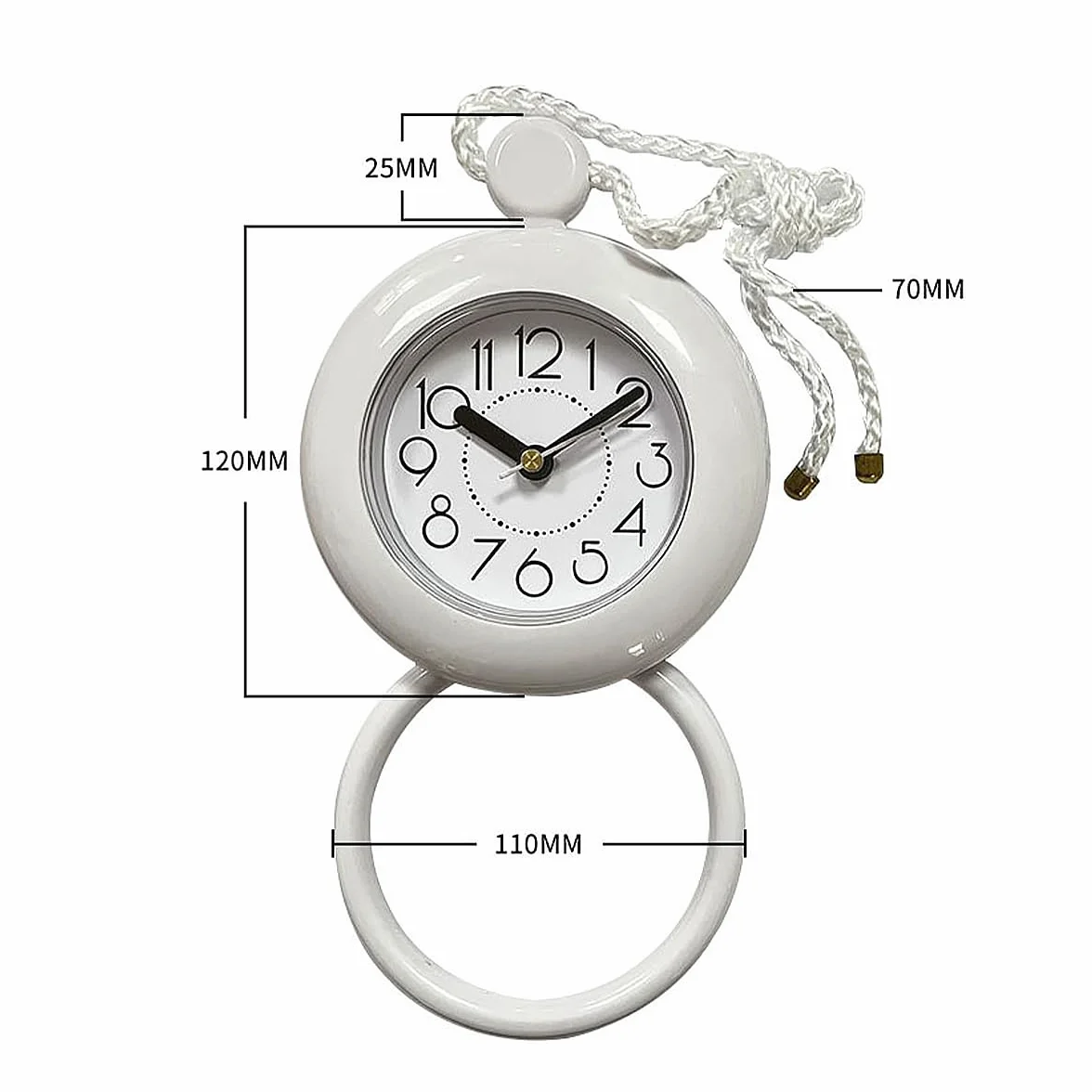 POFET Reloj de baño Reloj de Ducha a Prueba de Agua con Toalla Colgando Relojes a Prueba de Agua para baño Relojes de Cocina con Temporizador (Blanco)