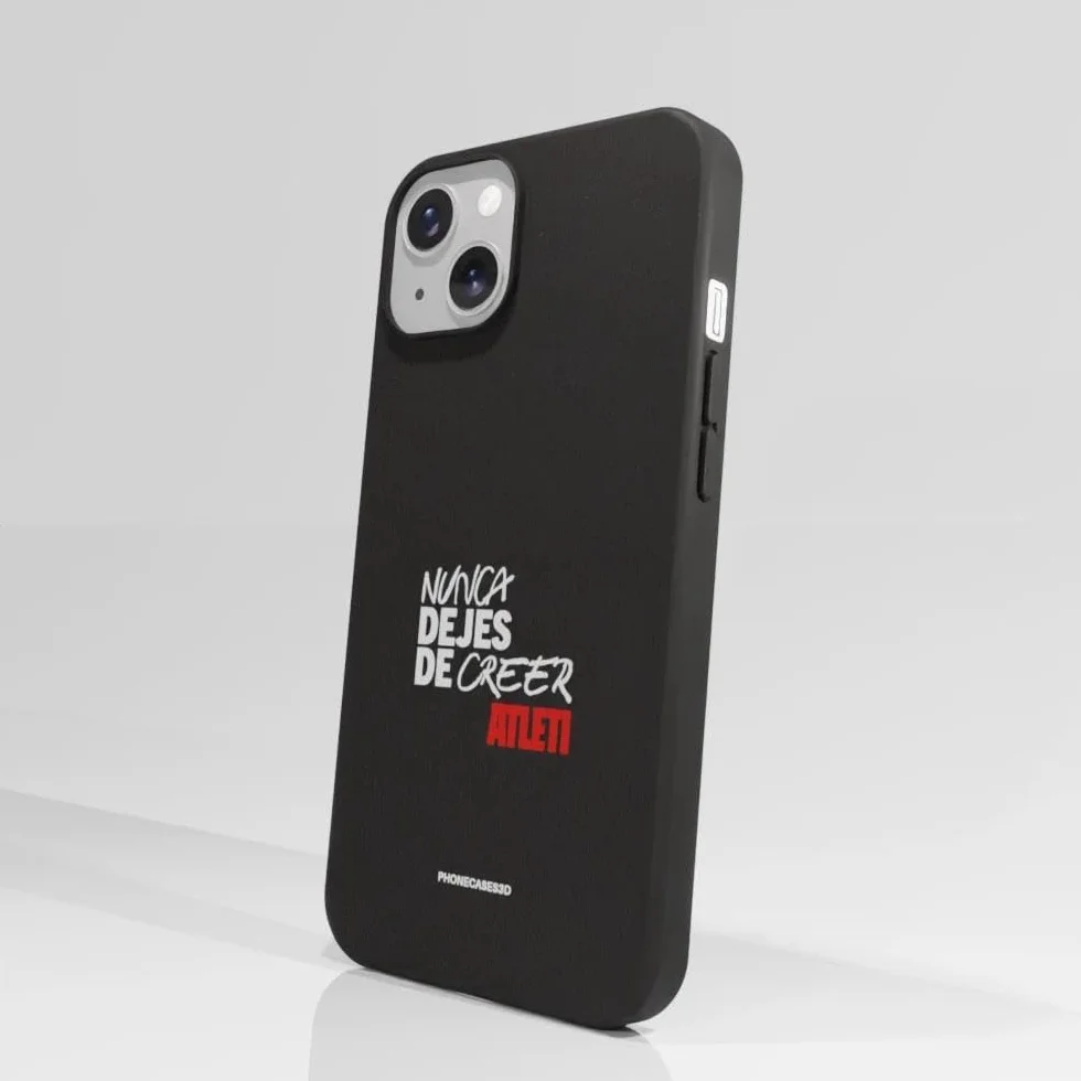Funda Móvil Apple iPhone 14 Plus Atlético de Madrid Negro Ergonomica Protección Ligera Resistente