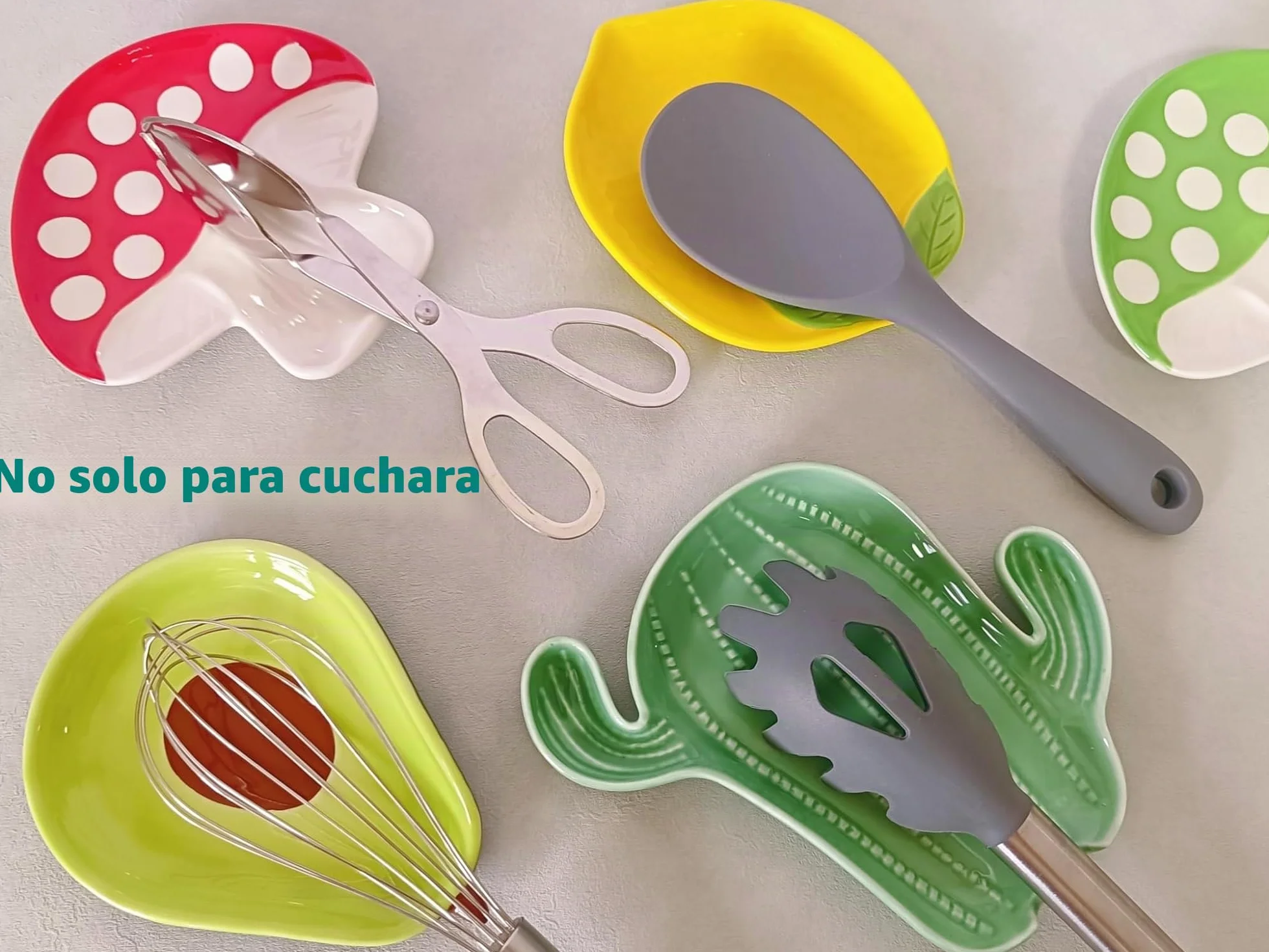 Reposa Cucharas Cocina de Cerámica con Forma de Limón,Apoya Cucharas Decorativo con Hojas Verdes,Soporte de Cuchara para Cocina o Servicio de Té,Soporte de Accesorios de Cerámica,Apto para lavavajilla