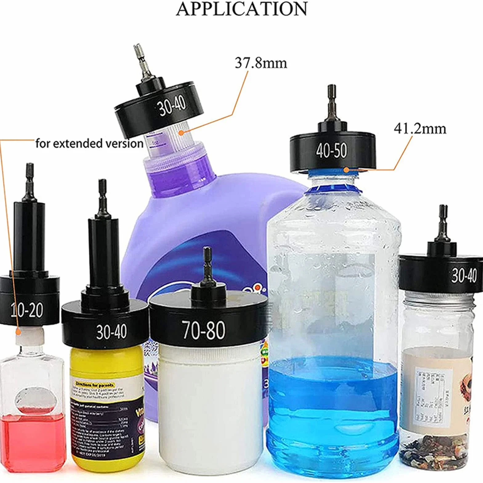 Fockety Máquina de Sellado de Tapas Eléctrica de Mano Tapadora de Botellas, Broca de Máquina Tapadora Eléctrica, Accesorio de Máquina Tapadora de Botellas para Tapar Diámetro 30-40 Mm