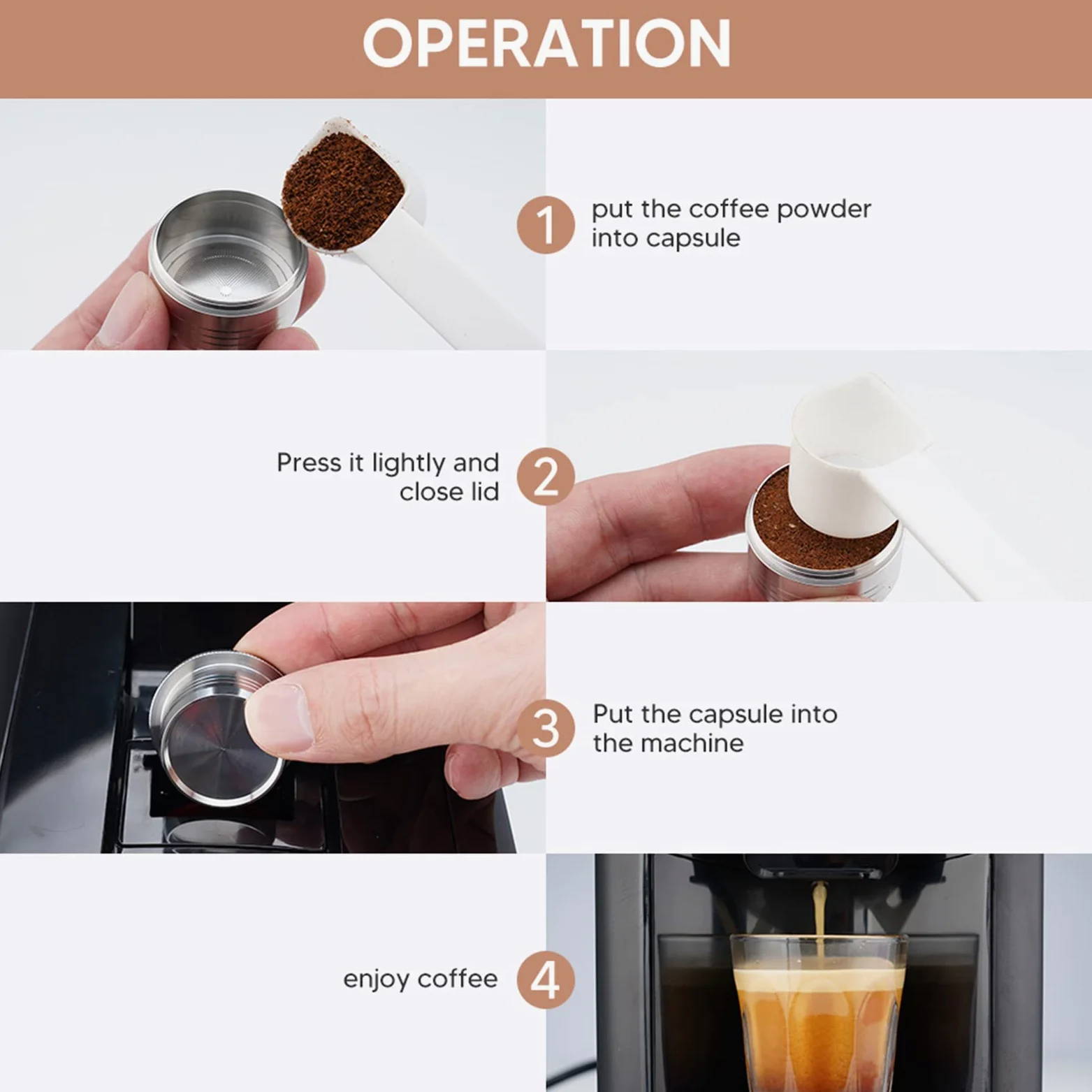 Cápsula de café reutilizable, cápsula de filtro de acero inoxidable 304, para cafetera Segafredo, mezcla de bricolaje, lavable, fácil recarga, relleno de cuchara, 3A - C231E