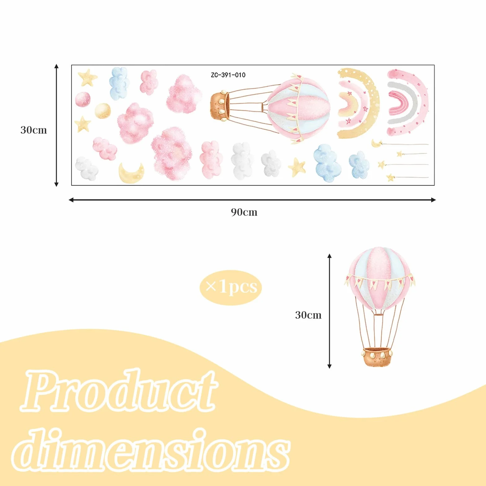 Pegatinas Pared Decorativas Extraíbles DIY Vinilos 30x90cm Infantil Guardería
