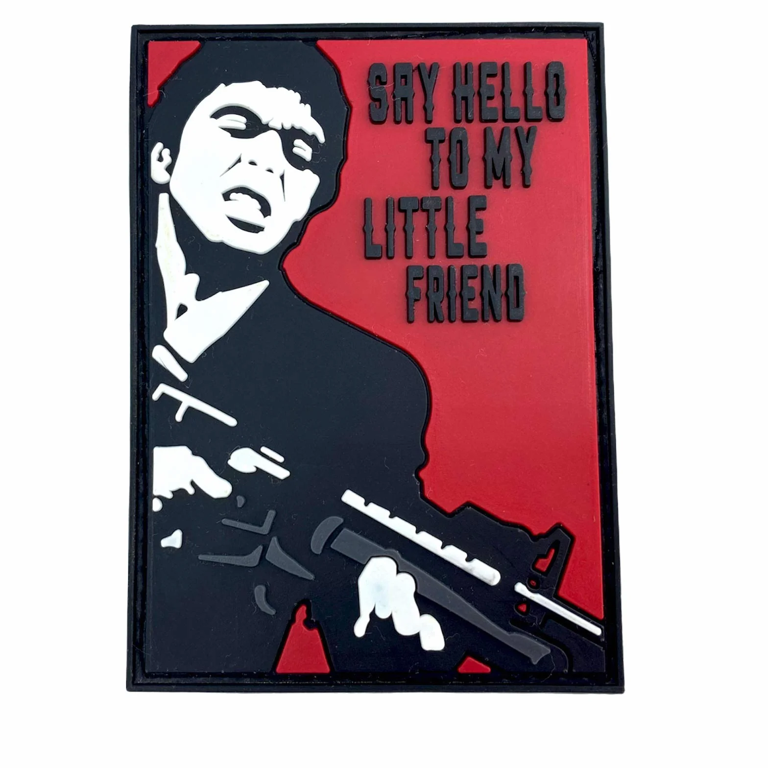 Parche táctico de PVC para airsoft, paintball, cosplay "Say Hello to My Little Friend"