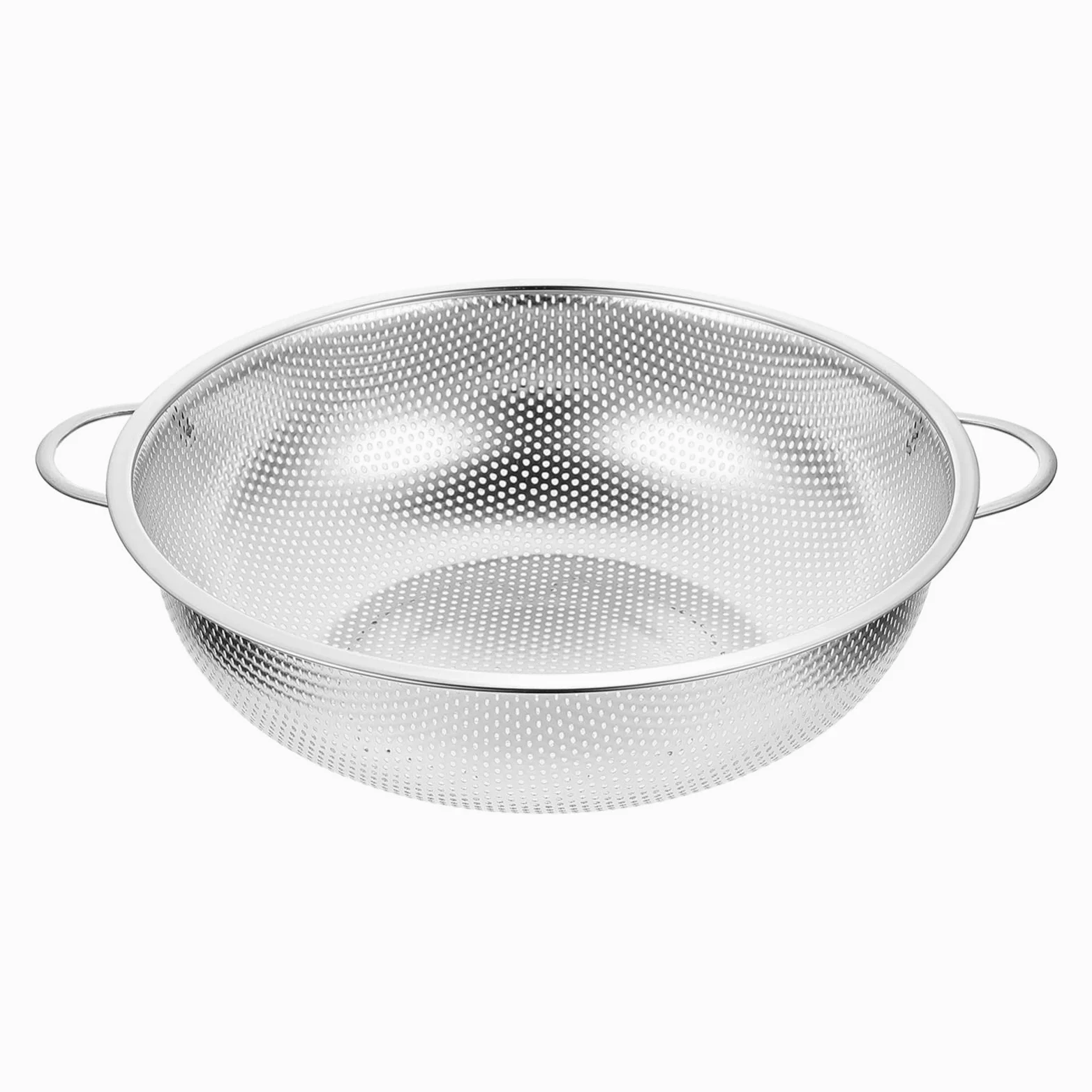 Colador de fideos Colador de malla de acero inoxidable Cestas de colador con asa Cuenco de lavado de arroz de metal de 34 cm Cuenco colador de alimentos de cocina Cuenco para pasta Espaguetis Bayas