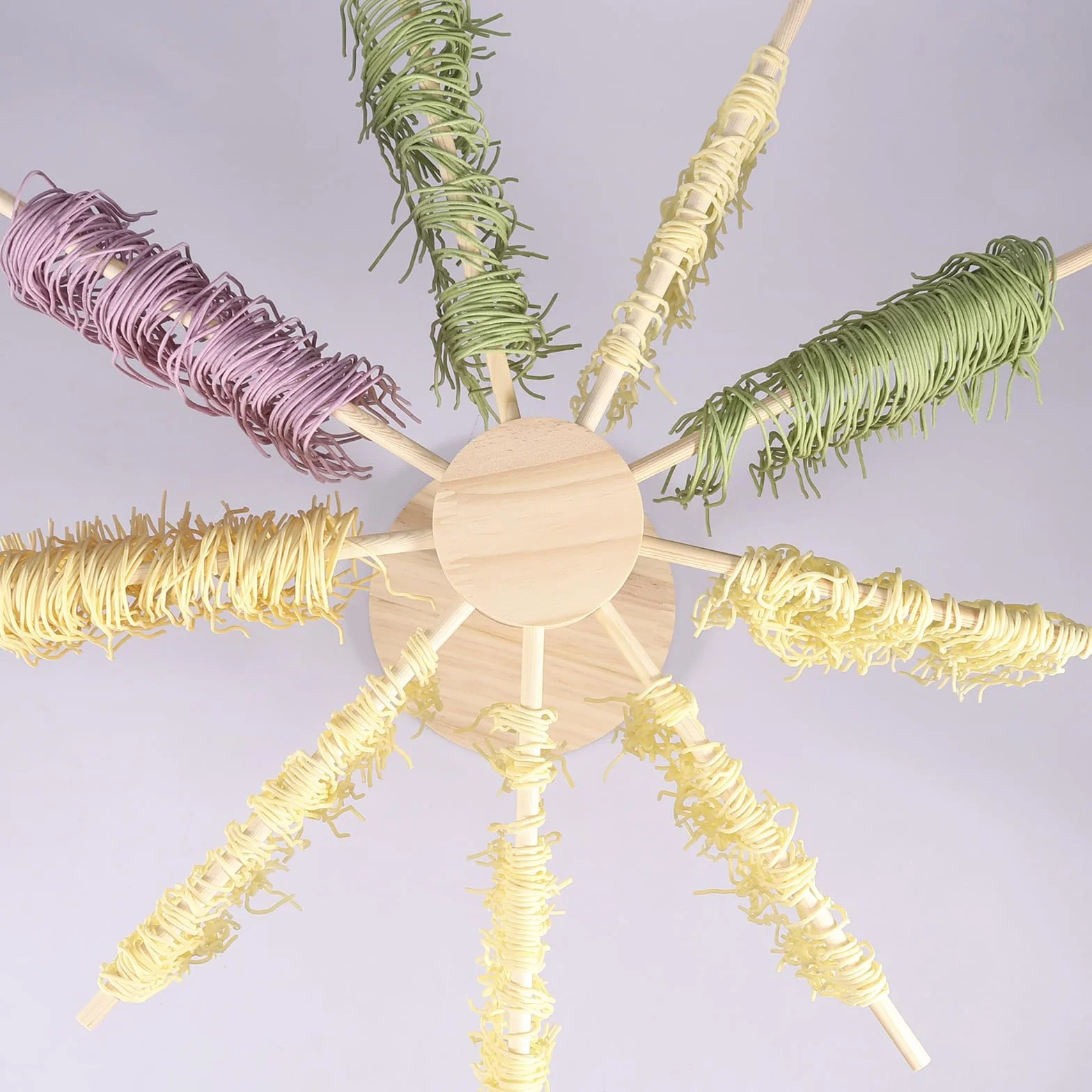 Secador de fideos, soporte para pasta con 9 asas de barra, soporte portátil para espaguetis para secar hasta 4,5 kg de pasta, reutilizable para pasta en casa