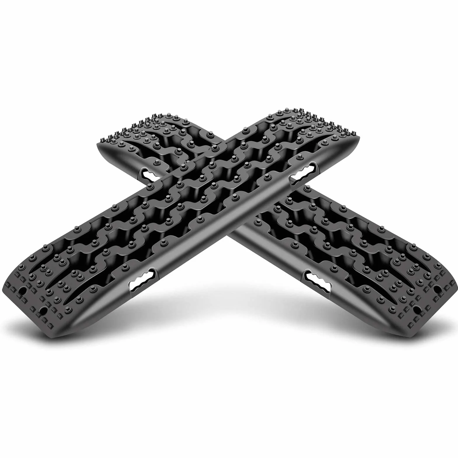 Pistas de Tracción de Recuperación, 2 piezas Tablas de Tracción Alfombrilla de Tracción Escalera para Rescate para arrancar el barro y la nieve