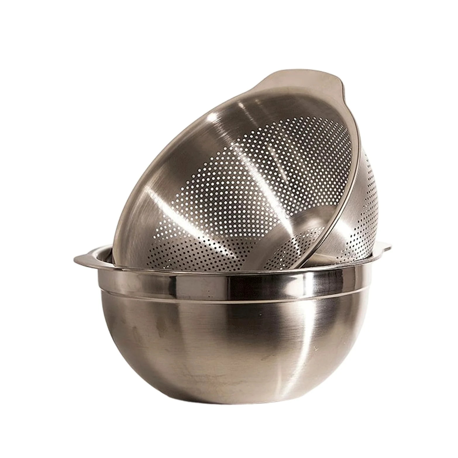 Produce - Juego de coladores para lavar (27 cm) | Lavabo de acero inoxidable 304, cesta de drenaje con asas, herramienta de enjuague de cocina