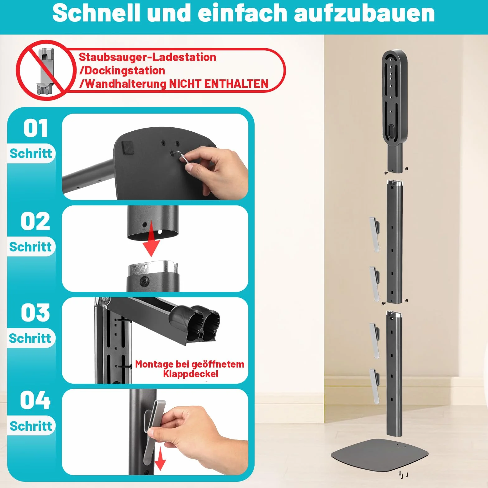 Kukikan Soporte para aspiradora Dyson Gen5 V15 V12 V11 V10 V8 V7 V6, sin taladrar, estación de carga, ahorro de espacio, almacenamiento y organización