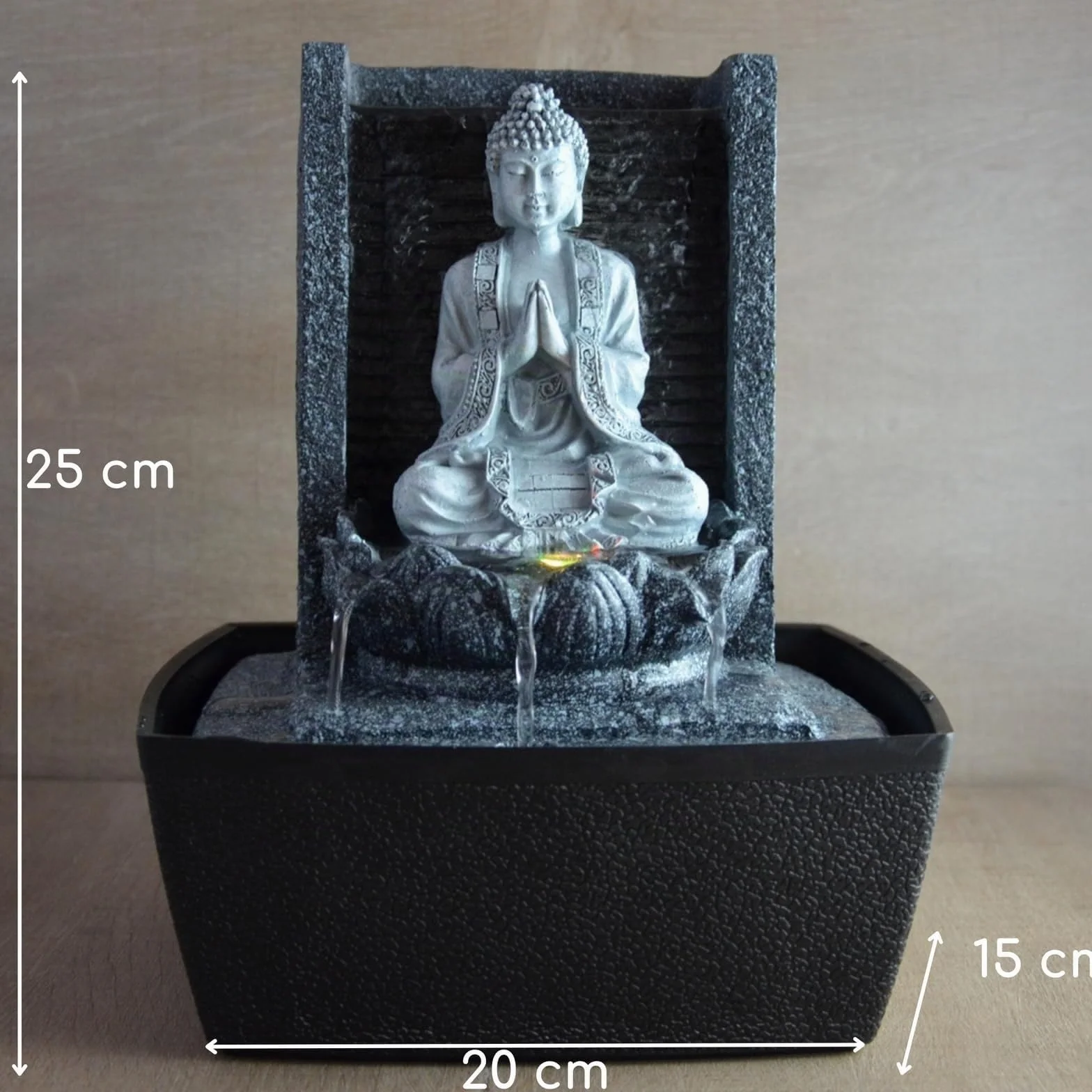 Zen'Light SCFRB1 - Fuente de Interior, 20 x 15 x 26 cm, Color Plateado