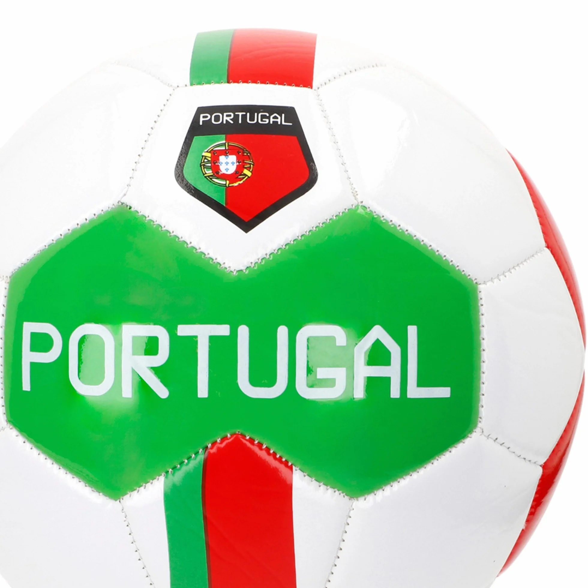 AKTIVE Balón de fútbol Portugal Talla 5 PVC 2.7 mm 410 g Diseño Oficial Verde Blanco Rojo