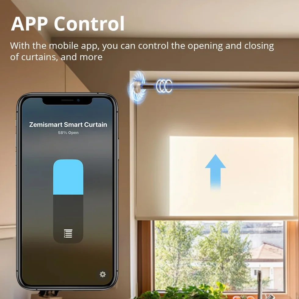 Matter - Motor de persiana enrollable WiFi para tubo 17/25/28 mm, alimentación enchufable, compatible con Home Google Home SmartThings, voz y control remoto