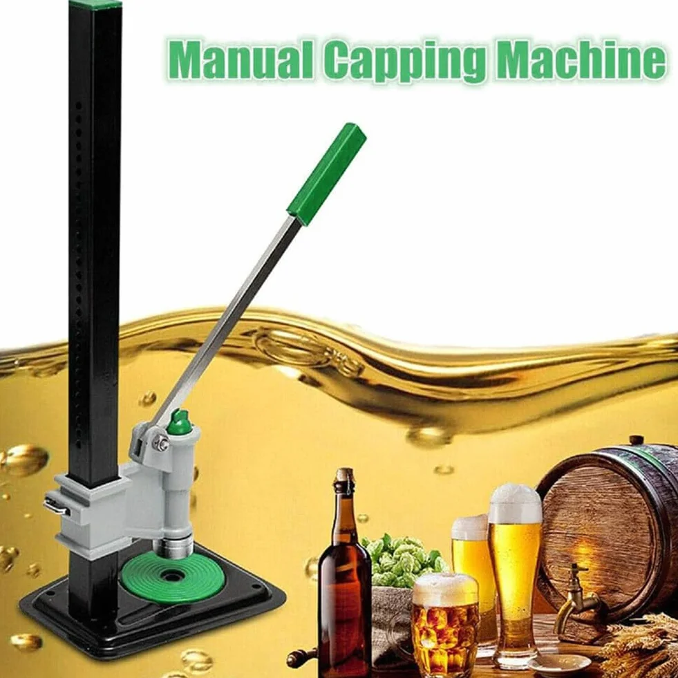 Taponadora Manual de Botellas de Banco, máquina taponadora de Cerveza Manual de 26 mm y 29 mm, con Base Antideslizante, taponadora de Botellas de Cerveza de Altura Ajustable