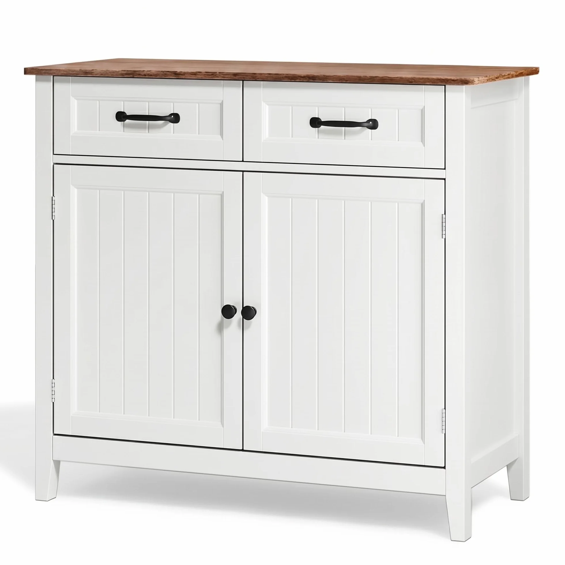 Aparador de Cocina, Aparador Auxiliar con 2 Cajones y 2 Puertas para Cocina, Comedor y Sala, 90×40×82 cm (Retro)