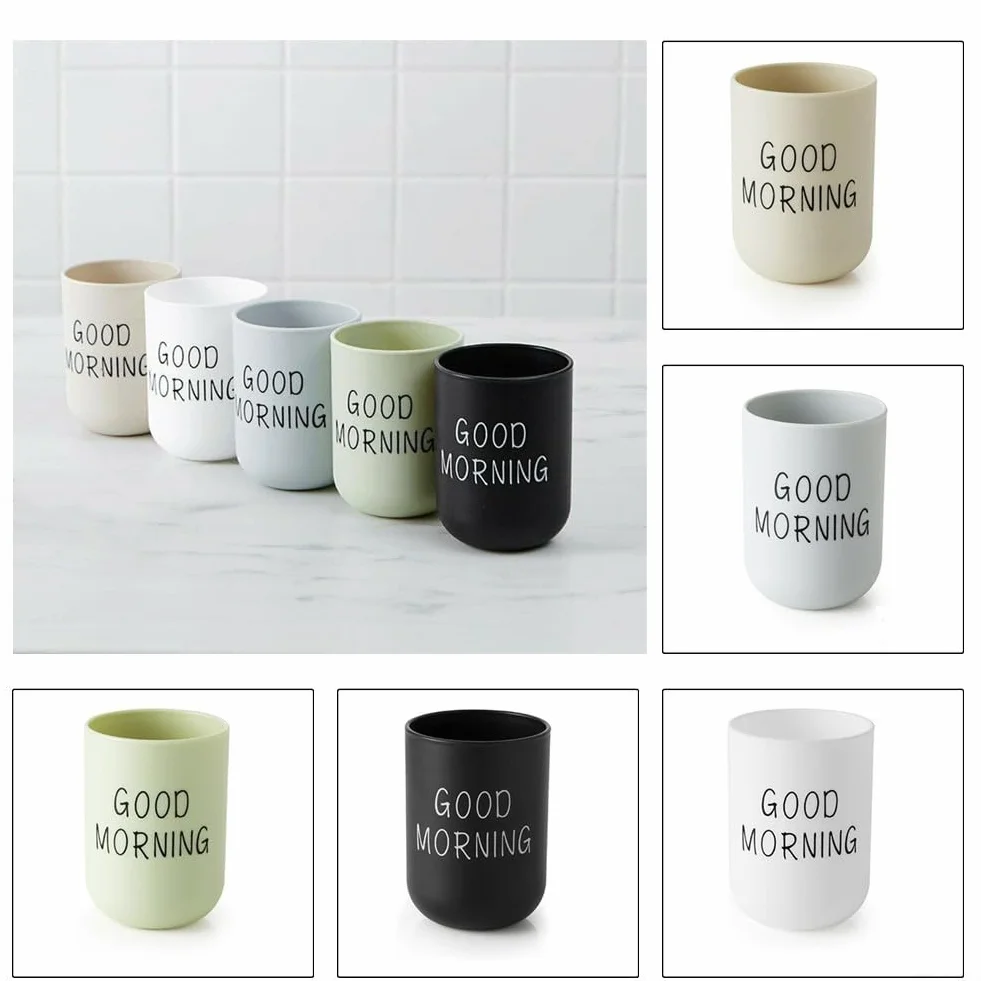 Vaso de baño de polipropileno de 400 ml, diseñado para lavado de viaje y almacenamiento de cepillos de dientes, base antideslizante para un uso diario estable (verde)
