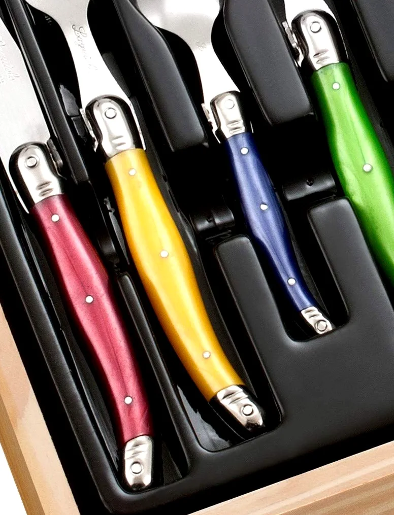 Pradel Excellence I7214P - Cubertería de 24 Piezas, Multicolor