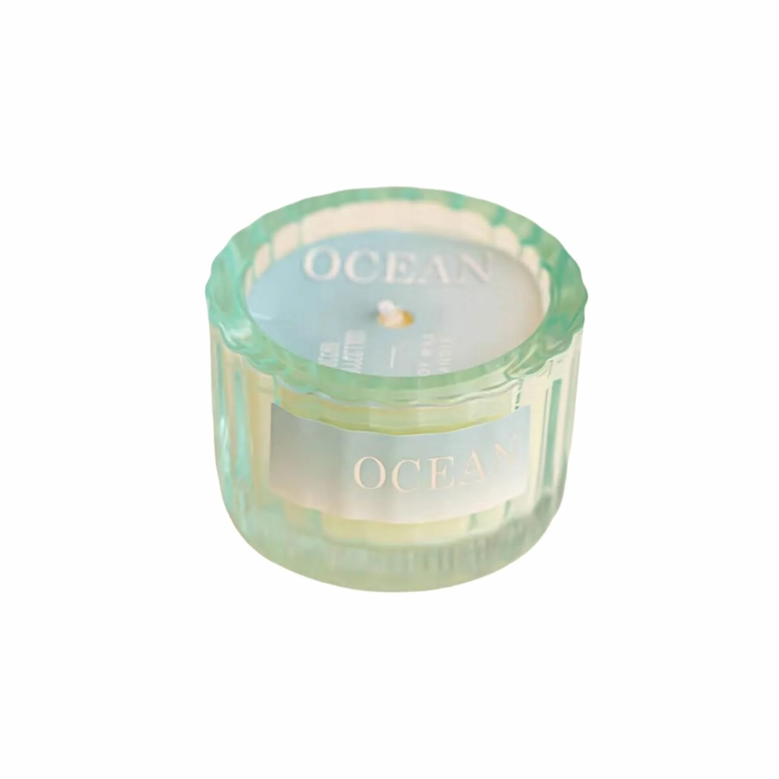 Velas de vidrio hechas con cera de soja y aceites esenciales Velas aromáticas modernas en tarro cilíndrico for mujeres y hombres(Blu)