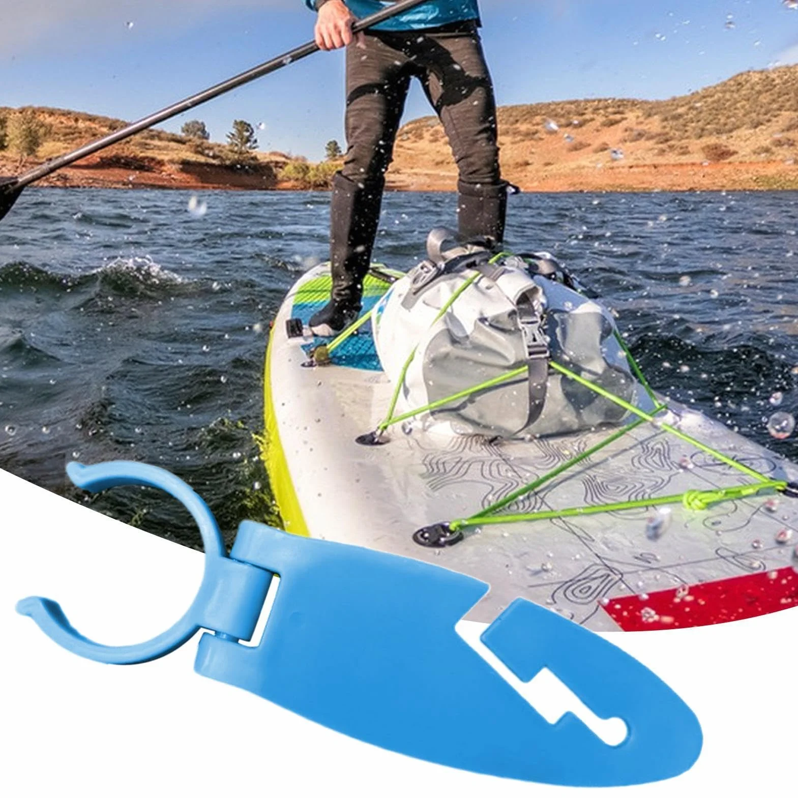 Clips Tabla Paddle Surf 2 Piezas, Accesorios Tablas Paddles Surf Protección UV, Clip Resistentes Corrosión Correas Remo Kayak