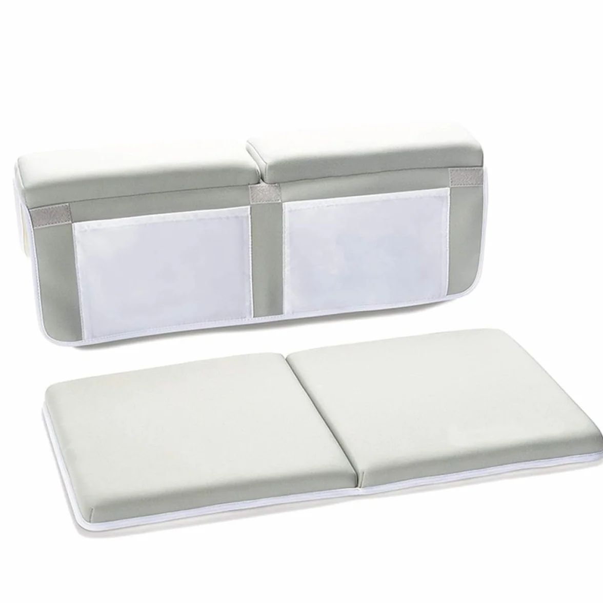 DOITOOL Almohadilla Antideslizante para Baño Infantil con Bolsillos Organizadores Cojín Plegable para Rodillas Ventosas Fuertes para Seguridad y Comodidad Ducha y Bañera Gris