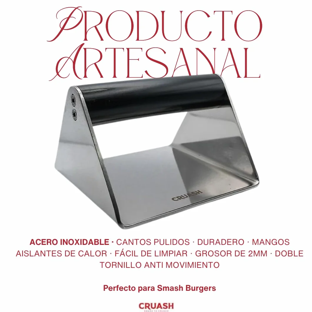 Cruash Smasher Profesional de Acero Inoxidable para Smash Burgers, Prensa Hamburguesas, Smash Burger Smasher, Smasher hamburgesa, Aplastador de Hamburguesa