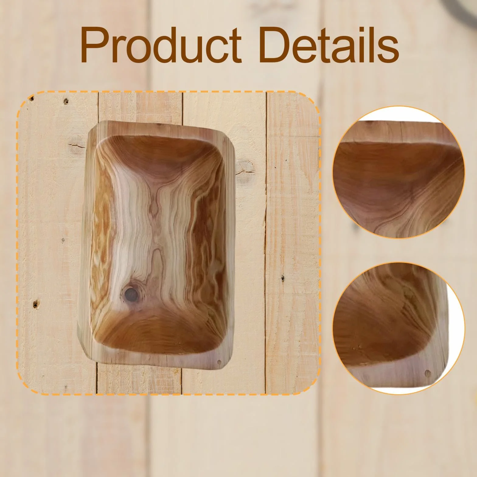 Bol de Ensalada de Madera Maciza, Fuente Rectangular para Servir, Bandeja de Fruta, Bandeja de Aperitivos, Plato de Postre, Hecho a Mano, Madera Natur, Style D, Individual