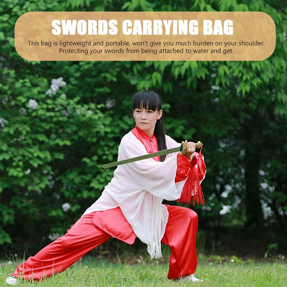 Cabilock 2 unids vaina multifuncional bolsa espadas titular fu portátil cubierta blanca cm katana samurai correa almacenamiento japonés bolsa espada negra