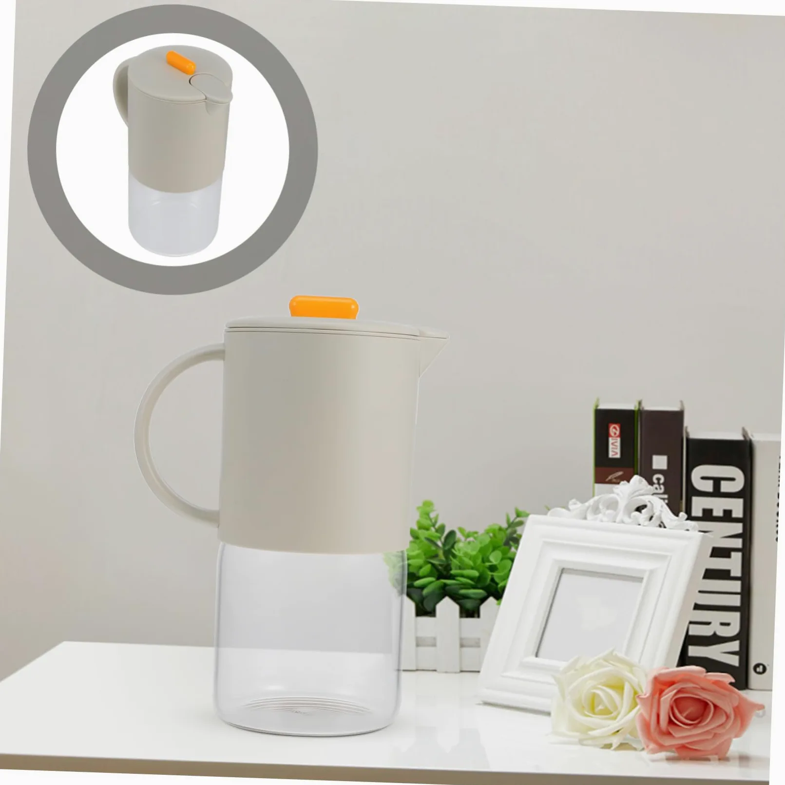 Cabilock Jarra de Agua Grande Capacidad con Asa para Bebidas Frías y Té Casa Contenedor Multiuso para Zumo y Agua Diseño Estable y Fácil de Usar