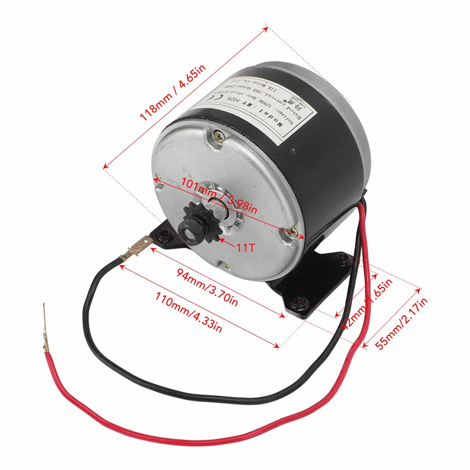 KIMISS Kit de Motor de Bicicleta Eléctrica 12V 250W 2750RPM con Controlador