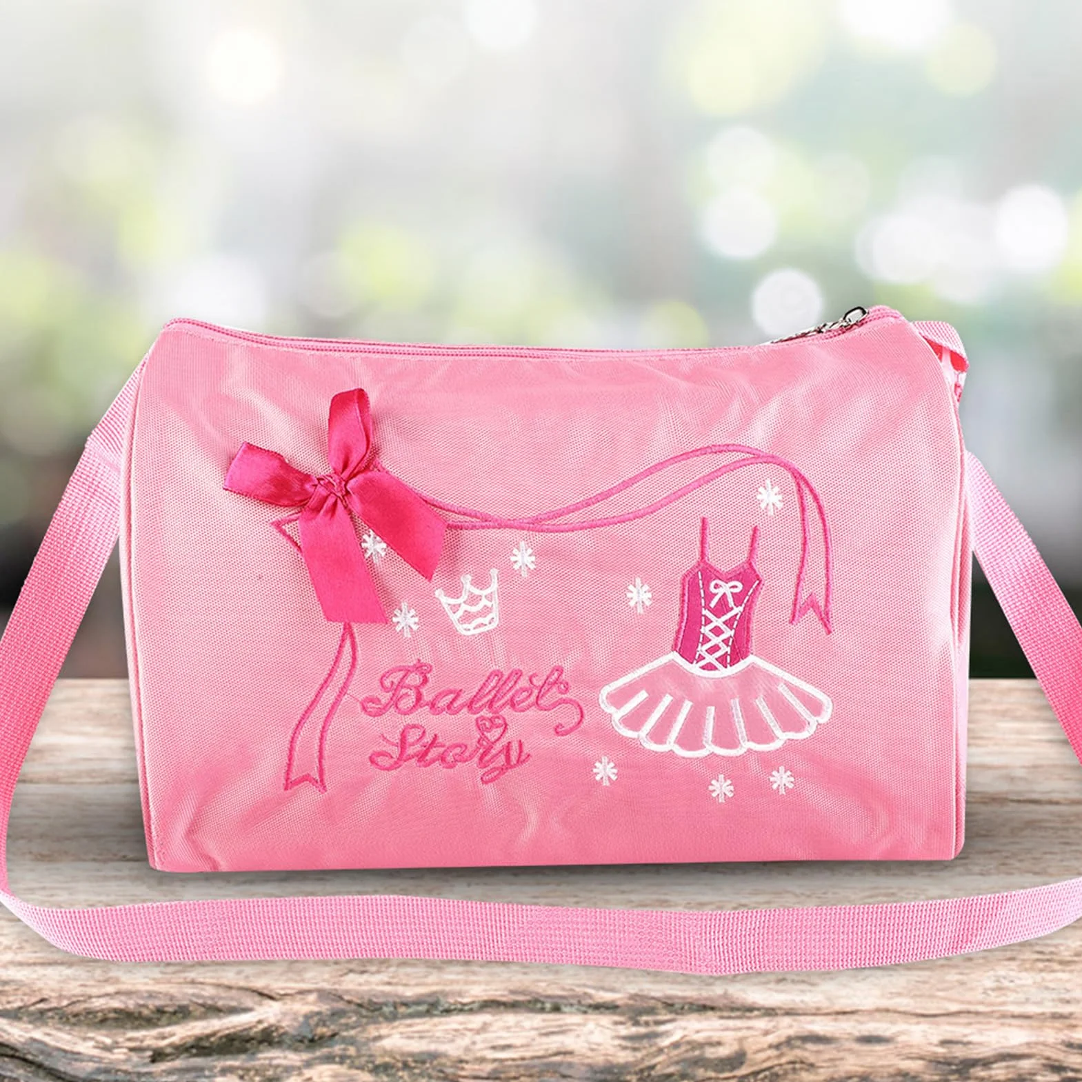 Bolsa Deportiva Para Niñas Ballet Baile Gran Capacidad Ajustable Bolso Hombro Danza Natación (Rosa)