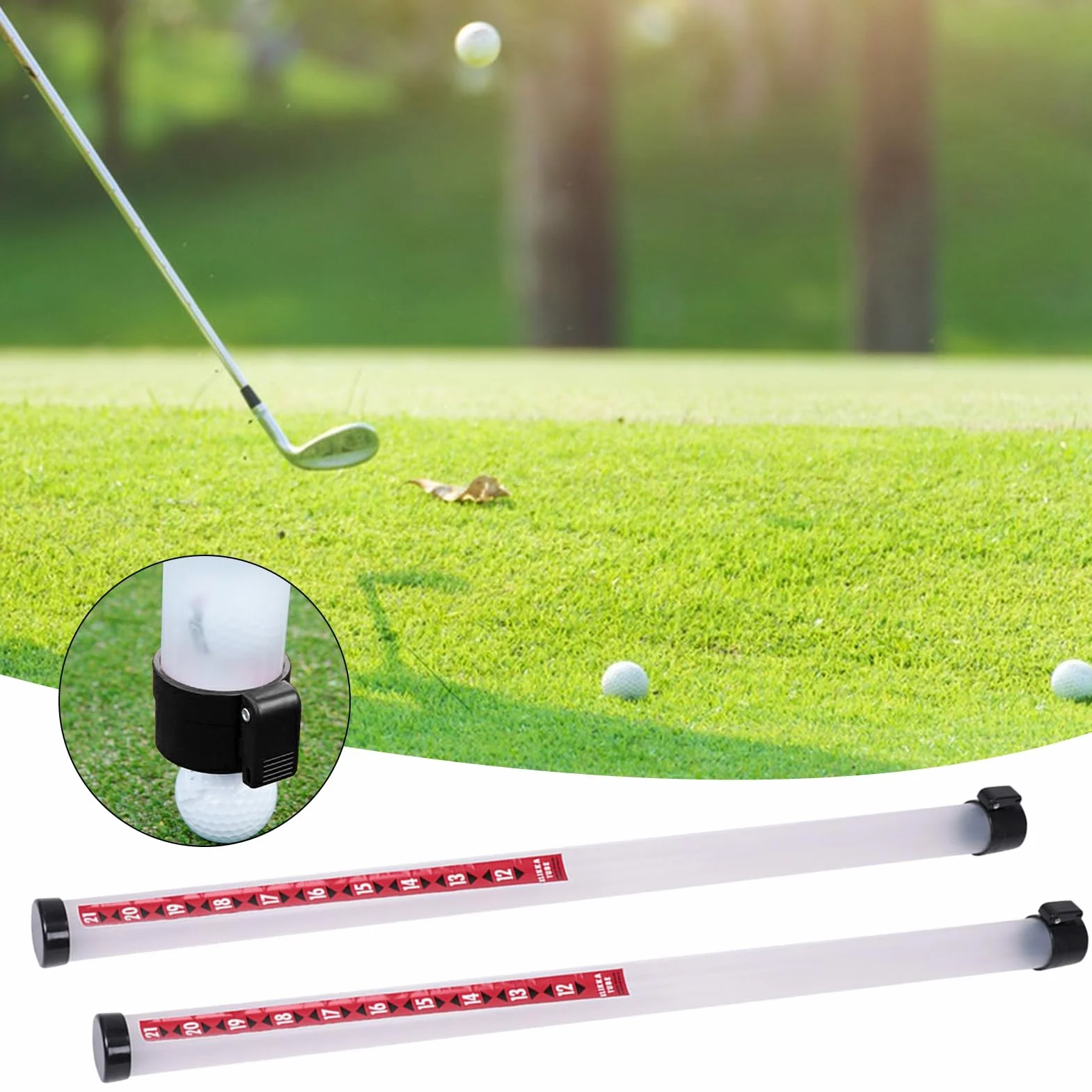 Recuperador de pelotas de golf para sostener 21 pelotas, recuperadores de eje profesionales, tubo recogedor de bolas de golf, colector de liberación de pelotas de golf, herramienta de succión