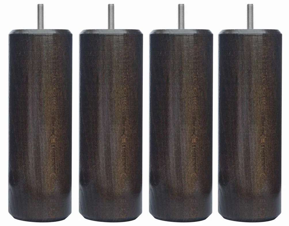 Margot 3700527818214 Camaleón Cilindro - Juego de 4 Patas de Cama (Madera wengué Altura 15 cm)