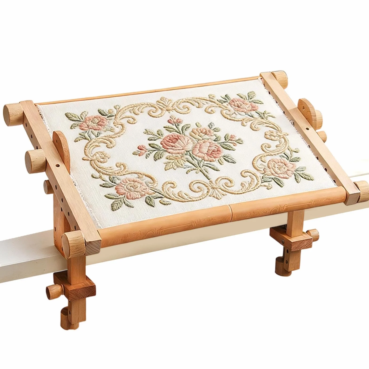 Soporte Bastidor De Bordado Accesorio Costura Ajustable Ángulo Madera | Soporte para Bordado Regalo Cumpleaños y Práctico Esposa, Abuela, Principiante, Experto