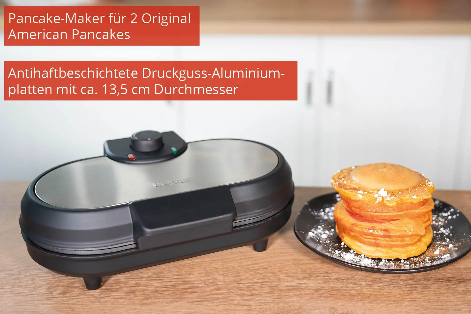 Unold Pancake Maker American for 2 stainless steel (48165)