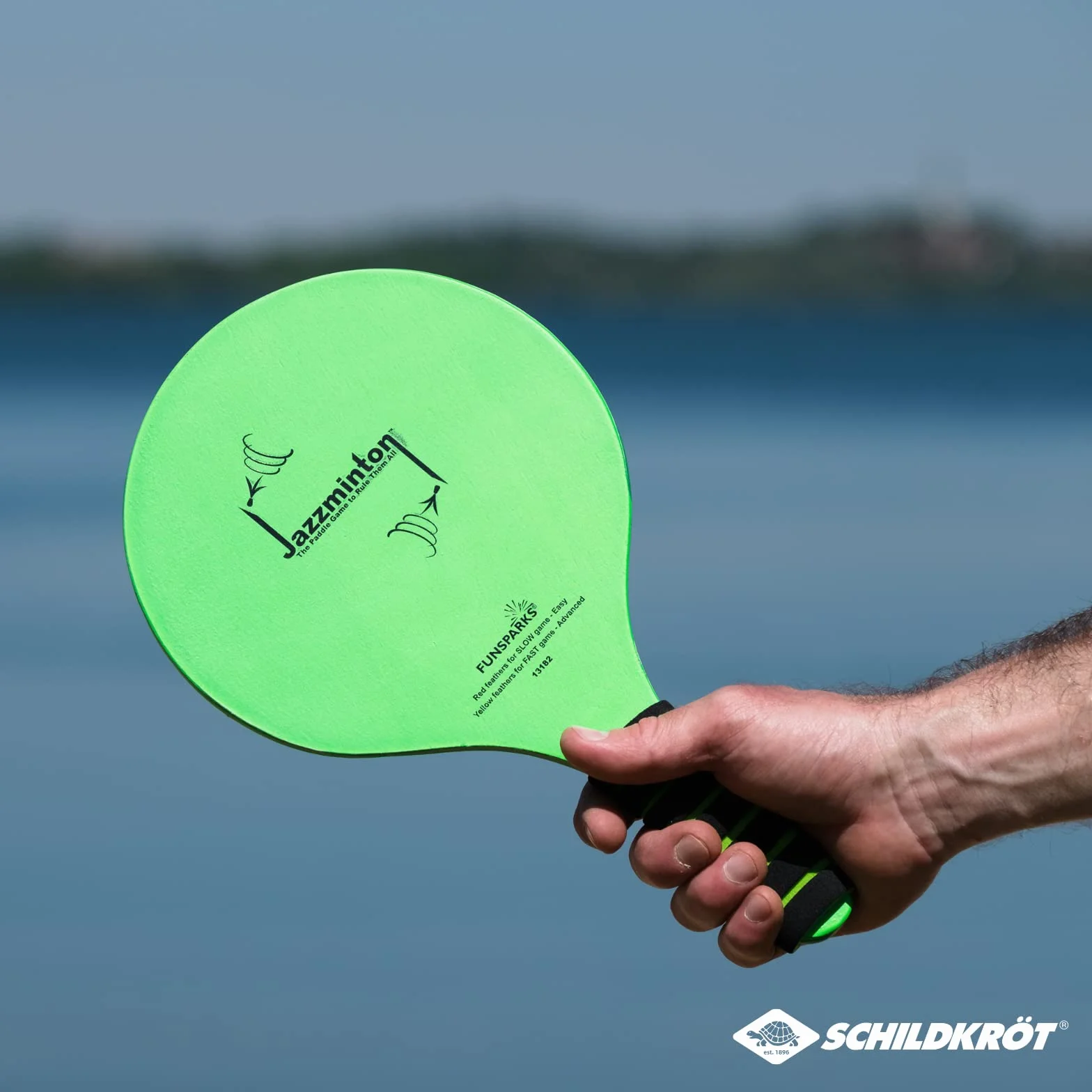 Schildkröt Jazzminton 970155 - Juego de 2 Raquetas, 3 Bolas LED para Jugar por la Noche, Juego de Bolas de Playa, Gran diversión para jóvenes y Mayores