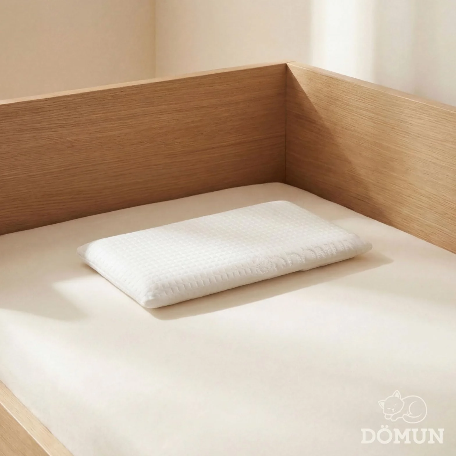 Almohada Viscoelastica Bebé DÖMUN Baby Calm, Cojin Plagiocefalia Antiahogo Antireflujo Transpirable 0-3 Años