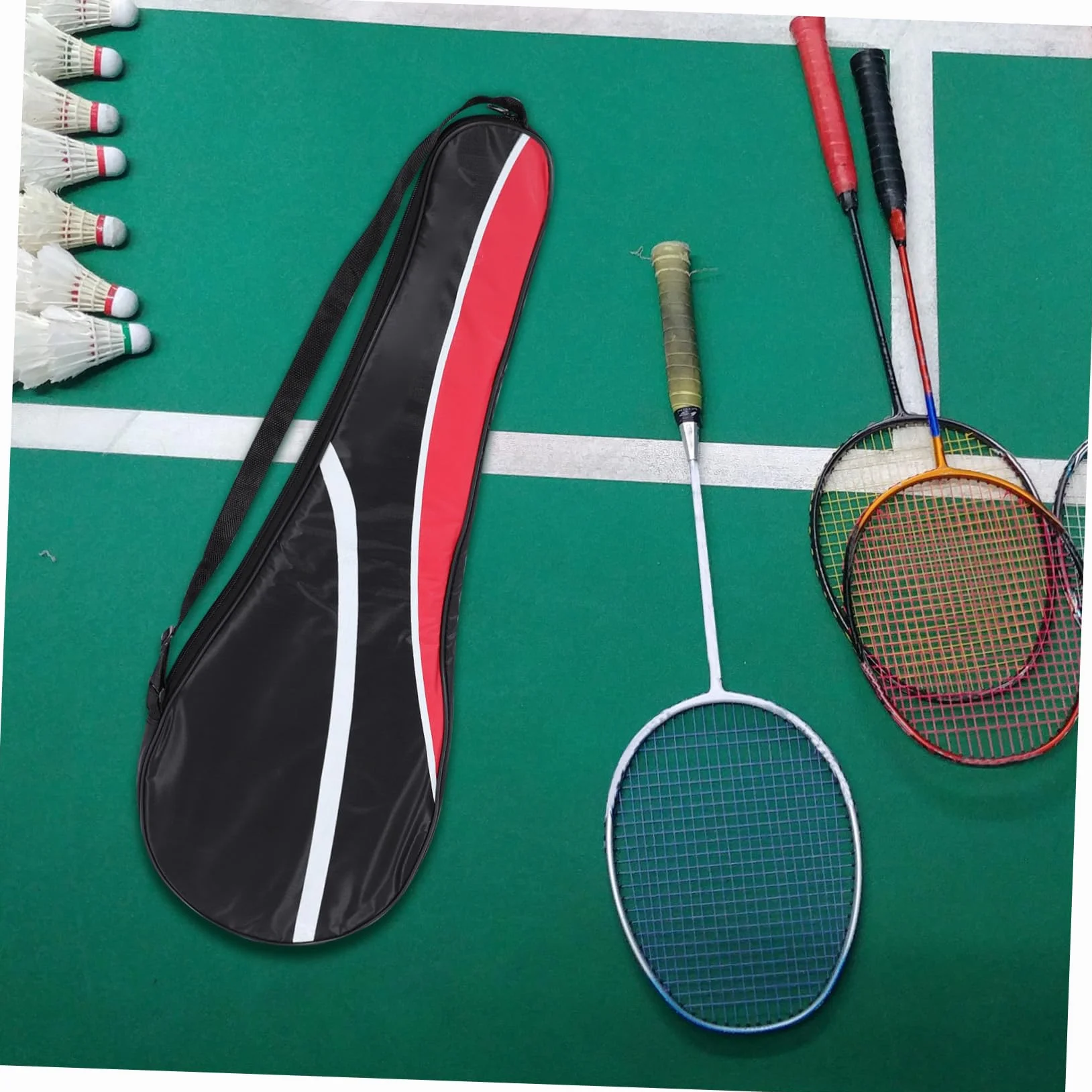 KICHOUSE Bolsa para Raquetas de Bádminton Portátil, Material Oxford, Correa Ajustable, Tamaño Compacto