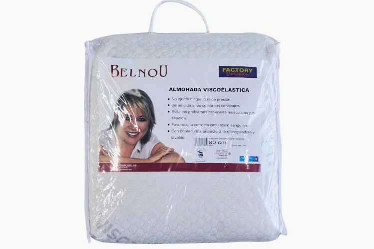 FACTORY COLCHON - Almohada ViscoAir 150cm Funda Extraíble Hipoalergénico Reversible Verano-Invierno Tejido 3D System Viscoelástico Visco Air