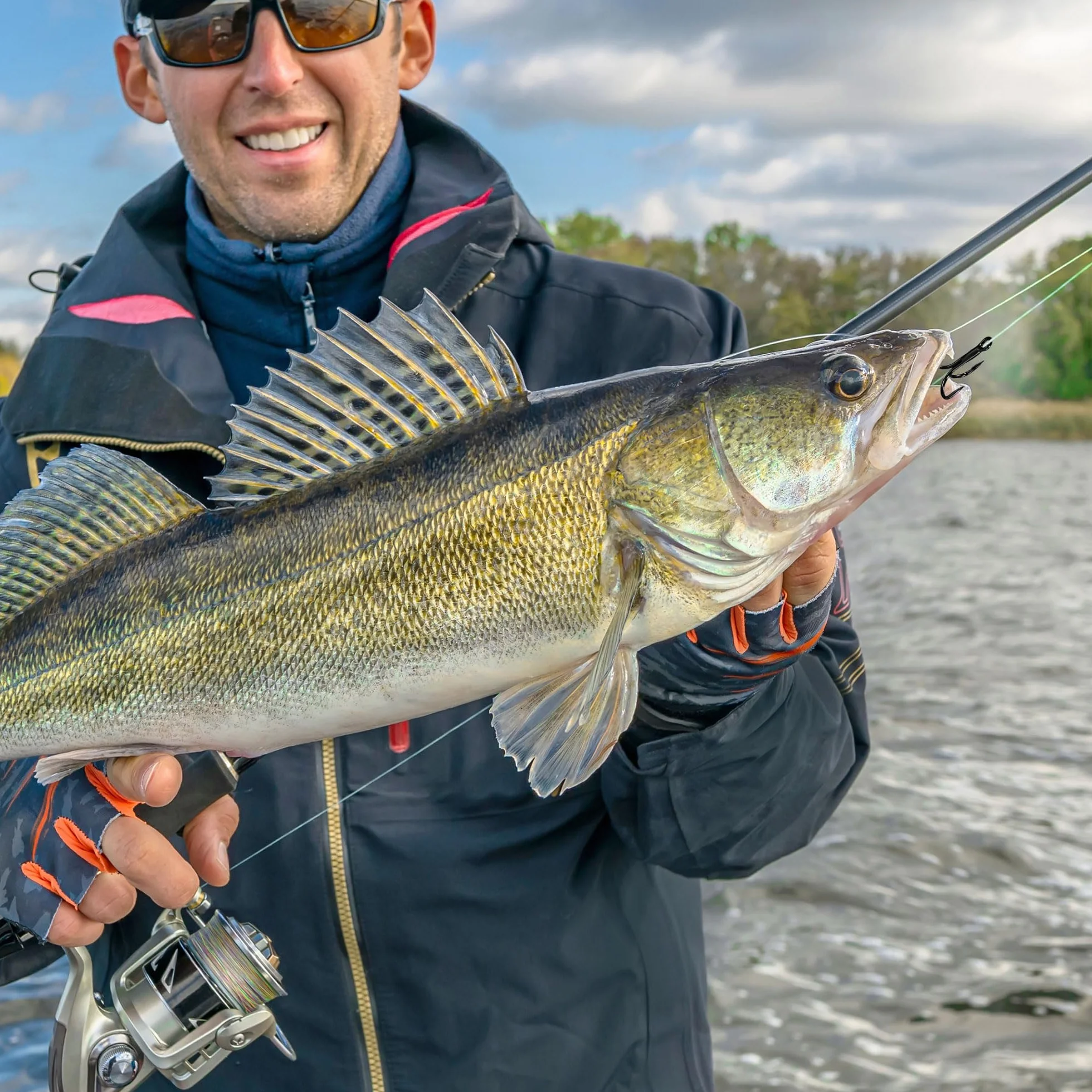 PATIKIL Anzuelos Triples de Pesca 8#, Acero de Alto Carbono, 10 Unidades, Negro