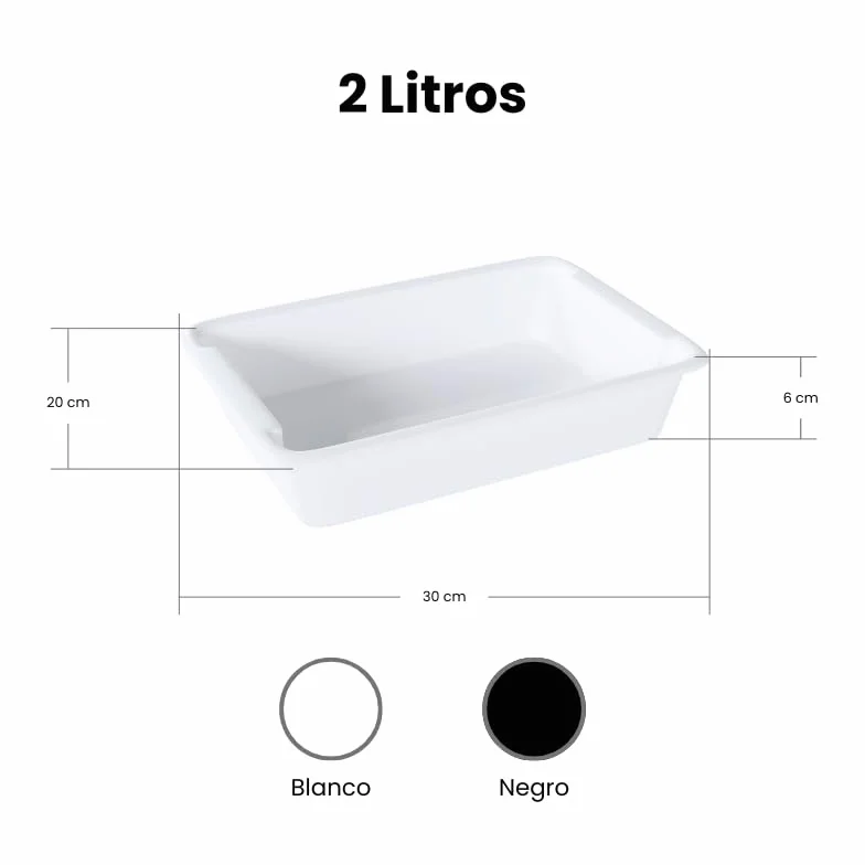 Cesta de Almacenaje Caja Cubeta de Plástico para Almacenamiento Ideal para Cocinas, Armarios, Oficinas, Organización de Cajones (Blanco, 2 litros)