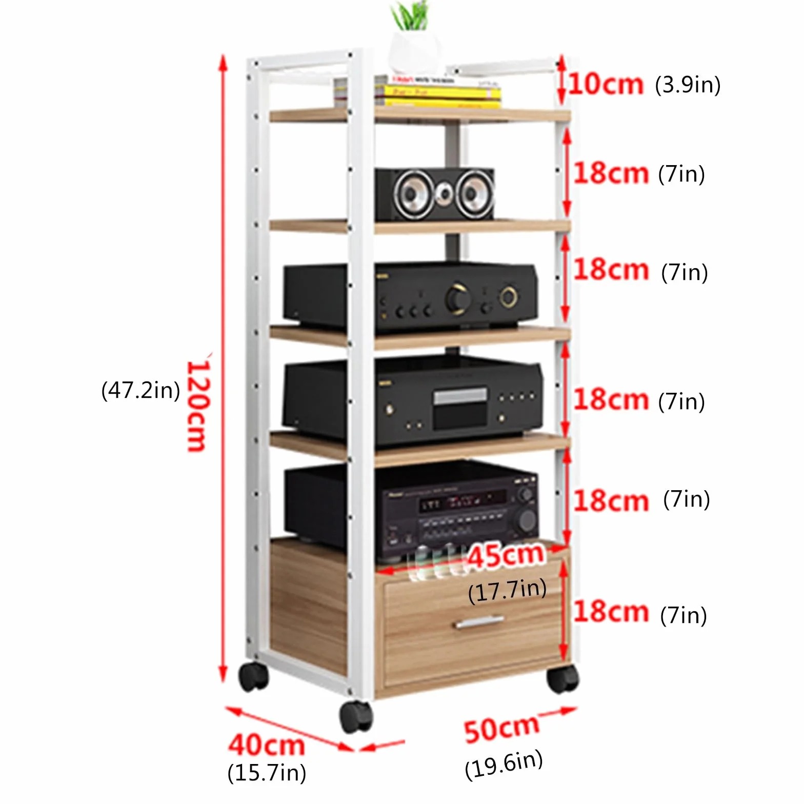 Mueble tocadiscos，mueble hifi rack，mueble equipo hifi con ruedas，Mueble hifi，gabinete estéreo de madera estante de audio，sala de estar almacenamiento medios gabinete，Gabinete Almacenamiento Medios(Bla