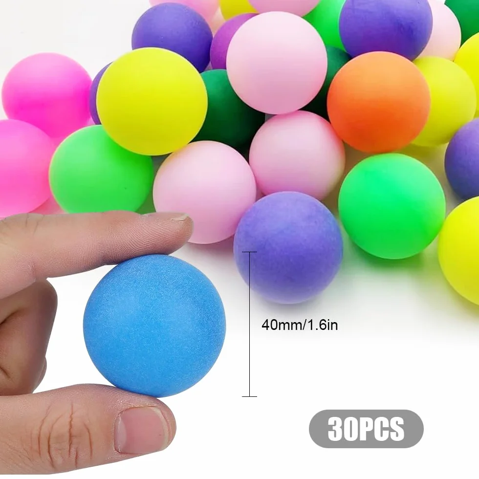 Mizikuu 30 Piezas Pelotas de Ping Pong de Colores 40 mm para Beer Pong Juegos de Fiesta