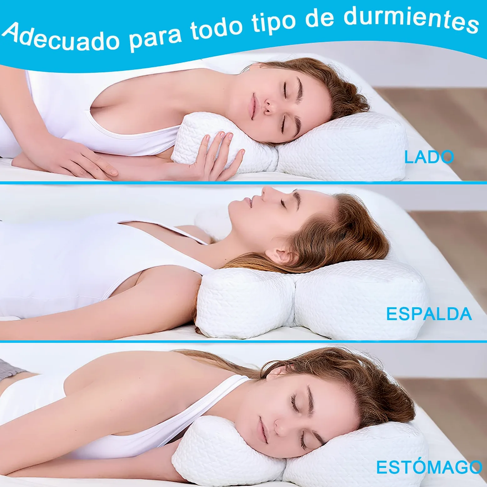 Clieey Almohadas para Dormir de Lado Espalda Estómago Antiarrugas Anti Envejecimiento con Gel y Espuma Viscoelástica Triturada para Aliviar el Dolor de Cuello