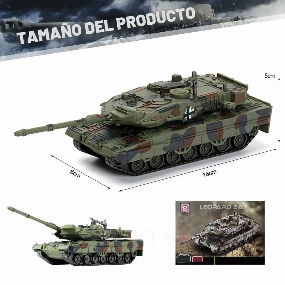 Tanque Militar de Leopardo a Escala 1/72 2A7, Juguete de Bloques de Construcción de Tanques, Militar Ligero Modelo de Carro de Combate Bloques de Construcción Regalos para Adultos
