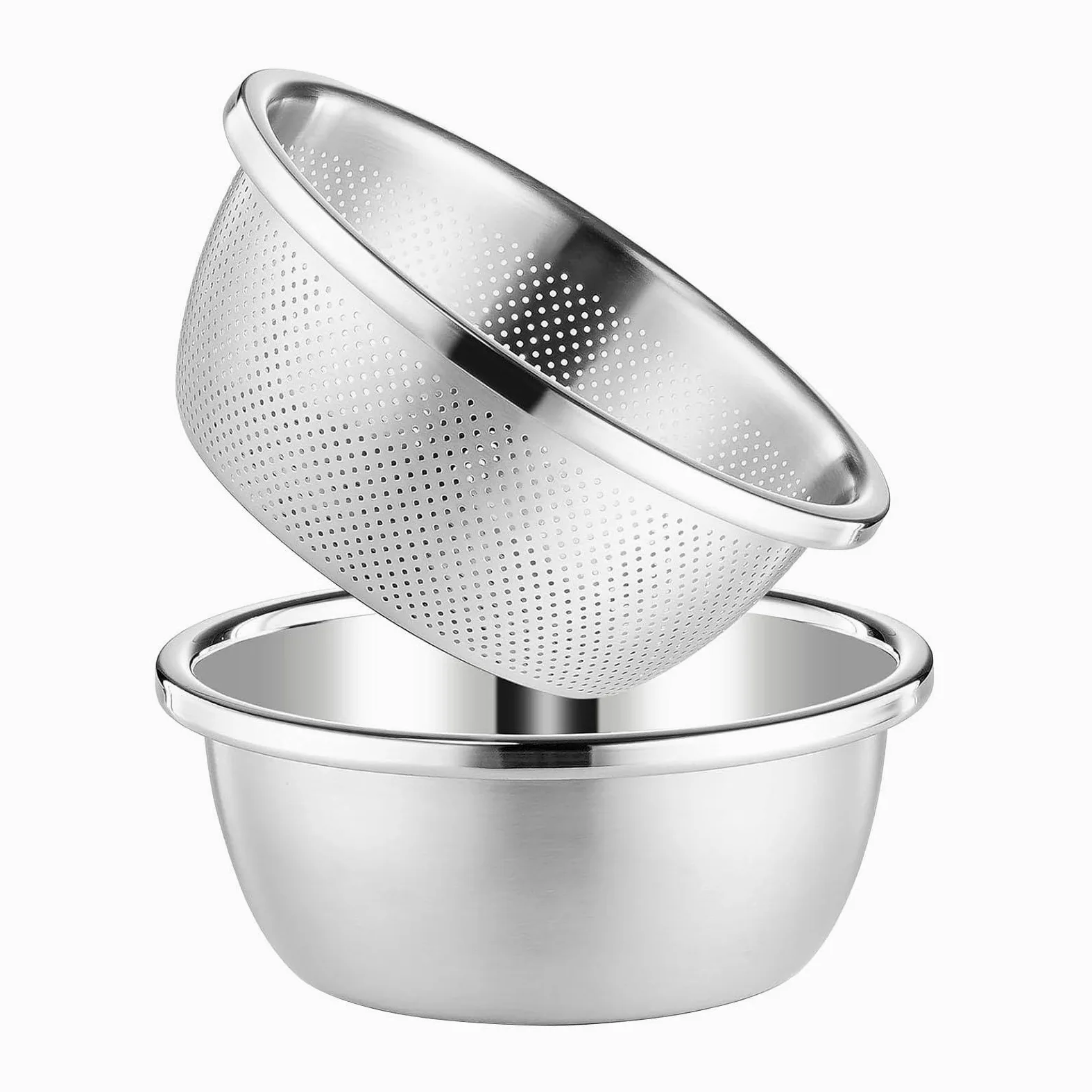 Milageto Colador, Tazón de Sopa de Cocina, Cuenco Grueso para Lavar arroz para Uso doméstico, Cuenco para Lavar Verduras, Cesta escurridora, 34cm