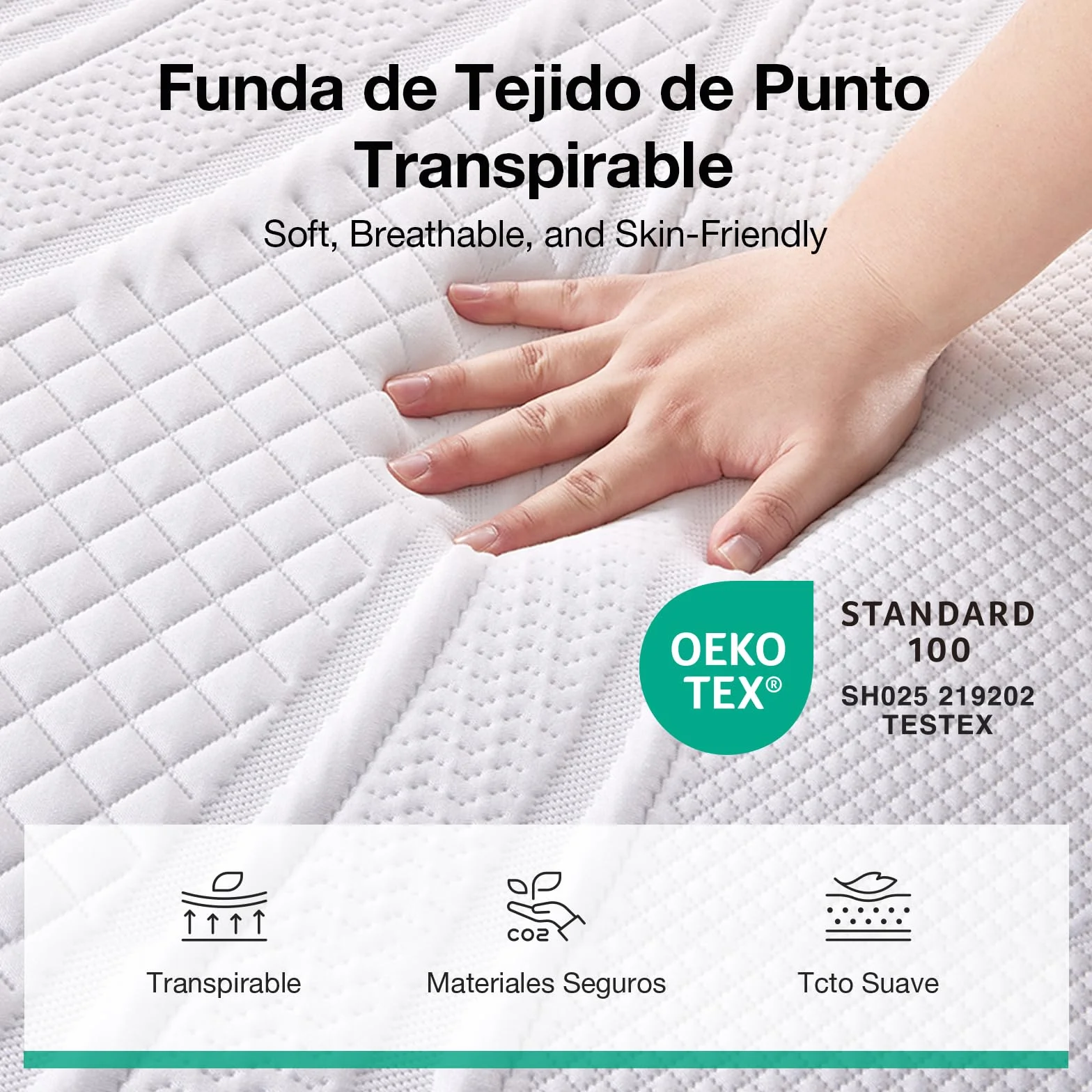 Novilla Topper Colchón Viscoelástico en Gel 135x190cm, 7,5cm de Grosor, Funda Suave y Transpirable con Cremallera, Desenfundable y Lavable, Base Antideslizante, Envasado al Vacío