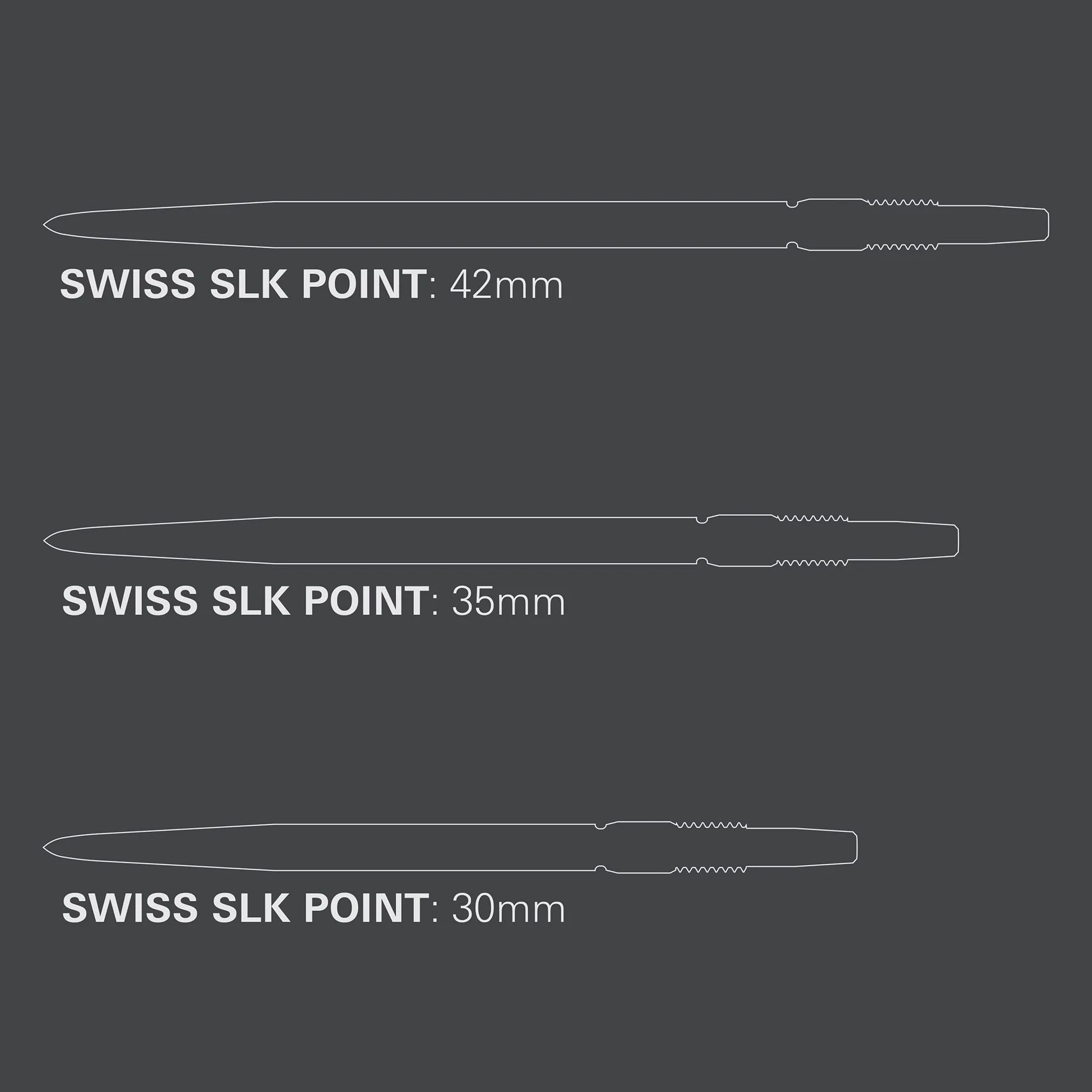 Target Darts Swiss Point SLK Luke Littler Puntas de Dardos Acero Repuesto 30mm 35mm 42mm Oro Plata Negro