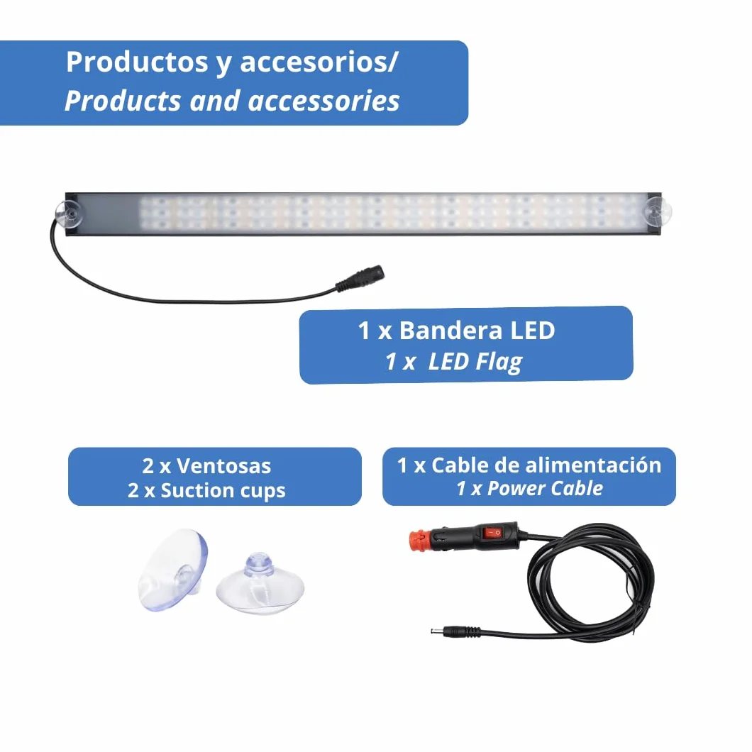 Boel-Tronic Bandera LED 12-24V 144 LED para Vehiculo Camion