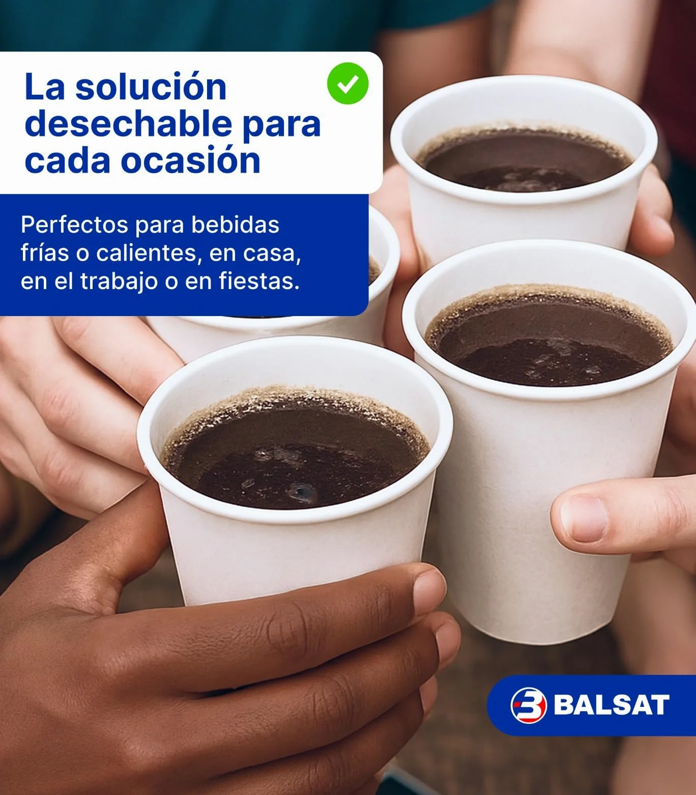 BALSAT Vaso Papel Blanco 200 ml. Fuentes de Agua, Bebidas para llevar, Resistente al calor y al frio. Reciclable y compostables (1000)