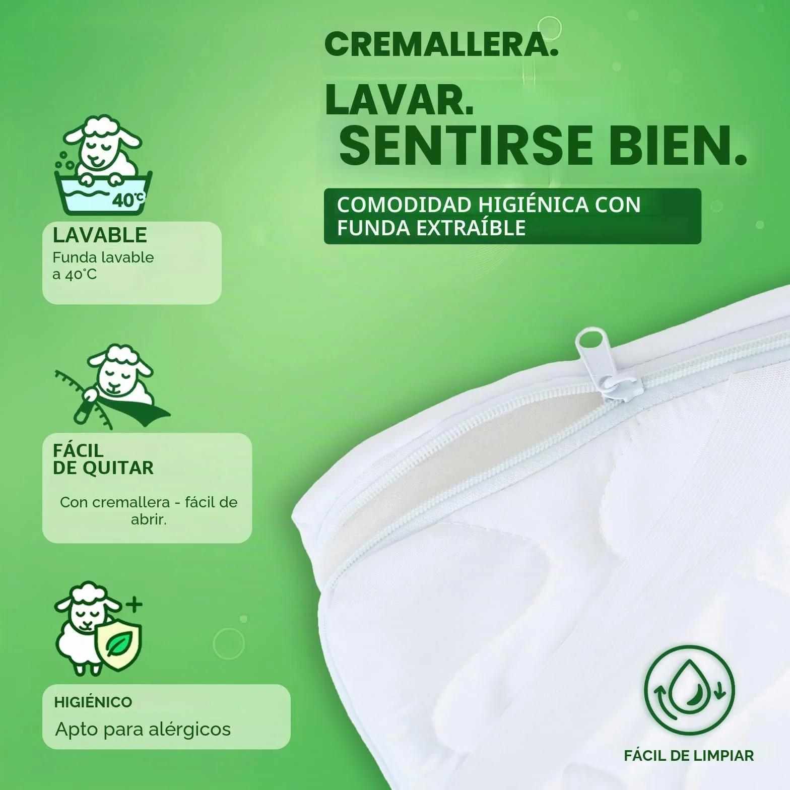 Topper Colchon 120x200 cm – Tsobrecolchon Hipoalergénico y Lavable con Confort Ergonómico - Mattress Topper para Dormir Cómodamente sin Dolores de Espalda