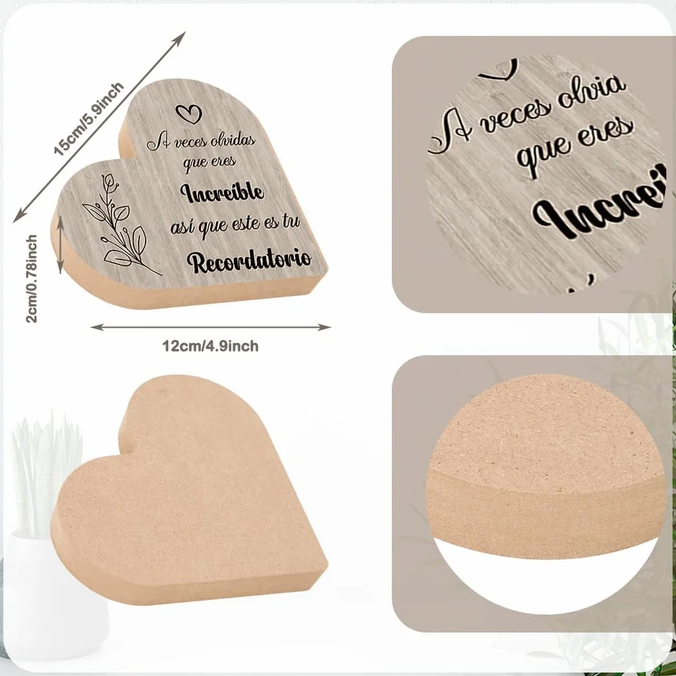 Regalos para Madres Navidad, Placa Corazón de Madera 2 cm Grosor, Regalos Navidad Mujer, Detalles para Regalar Mujer, Regalo Cumpleaños Madres, Regalos para Amigos Mayor Regalos para Jubilacion