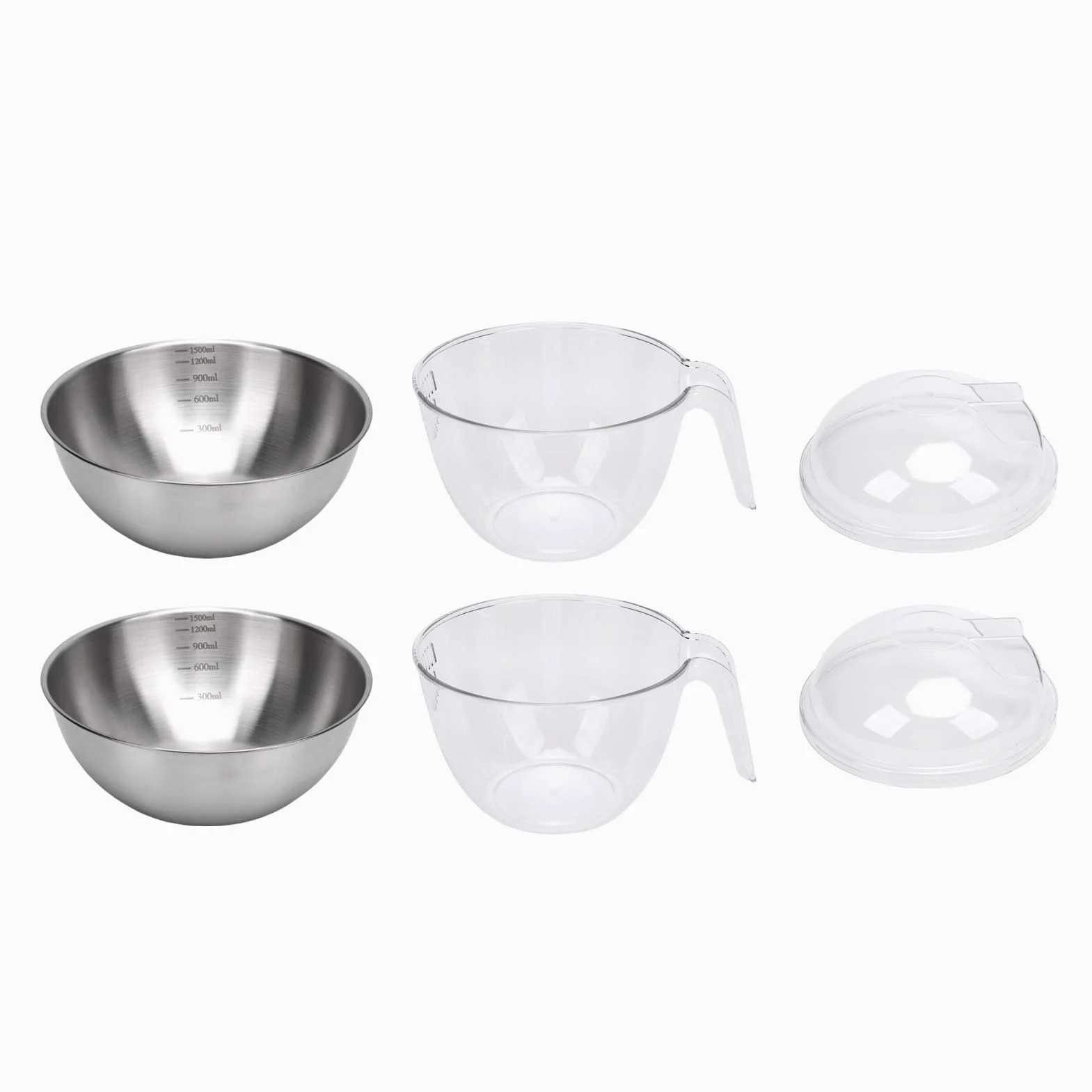 Tissting Bol De Ensalada Fría Con Tapa Transparente - 2 Unidades, Acero Inoxidable, Ideal Para Frutas Y Verduras, Mantiene Frescura, Fácil De Limpiar, Perfecto Para Fiestas Y Cenas